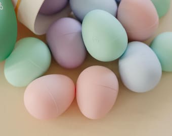 Ovos de Páscoa de silicone, cores pastel, para brincadeiras sensoriais, conjunto com 36 unidades.