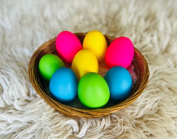 Non-Toxic Silicone Easter Egg Set, Sensory Play, Kids Eco-Friendly, Set of 8, Neon