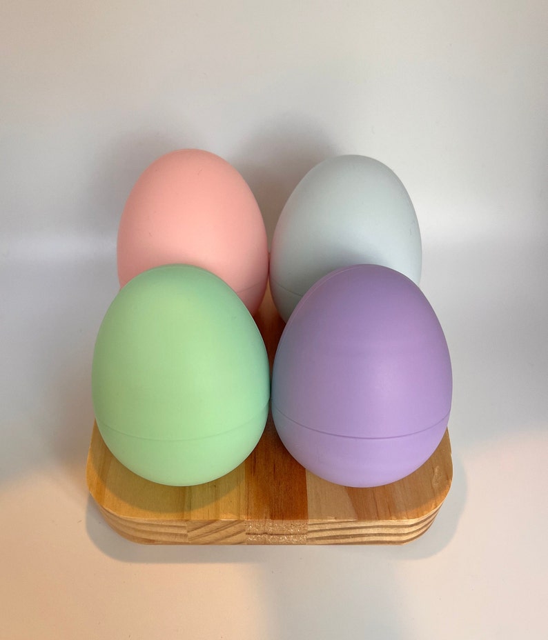 Childs Non Toxic Silicone Easter Egg ,Kids Eco Friendly Play Egg, Child's Hollow Easter Egg, Sensory Egg, Refillable Imaginary Play Egg, 12 image 2