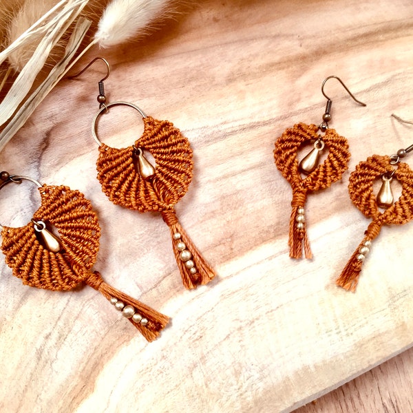 Boucles D'oreilles Clips Originales En Coquillages Et Rotin - Modèle W290 - Occasion En Parfait état