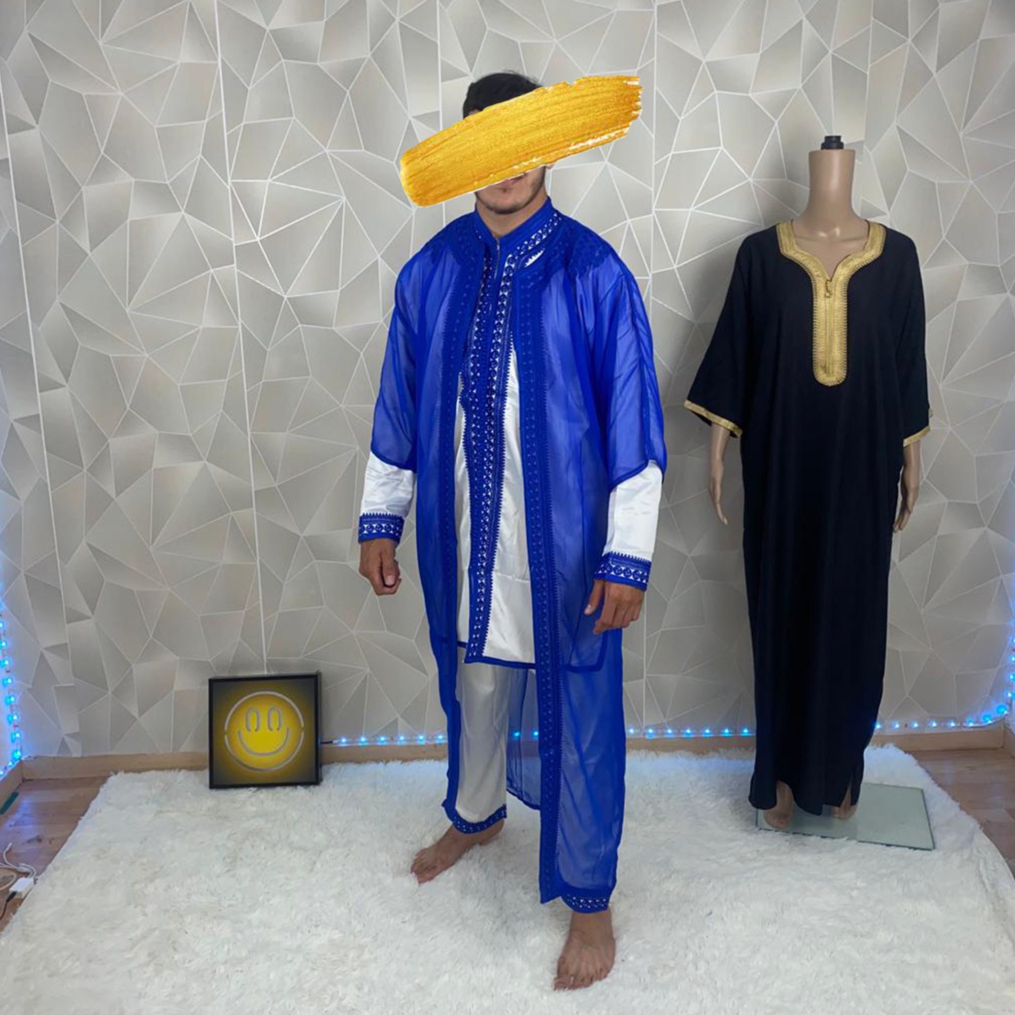 Djellaba Homme Musulman - Qamis Homme - Gandoura Homme Style Caftan  Marocain Ou Kamis Musulman Tunique Confortable Chemise Dubai Homme Saoudien  Vintage Chemise Longue Homme Musulman : : Mode
