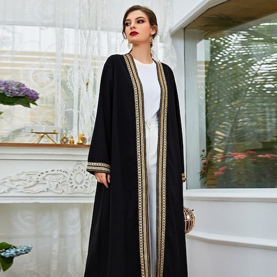 Open Abaya Dubai Kaftan Muslim Kimono 