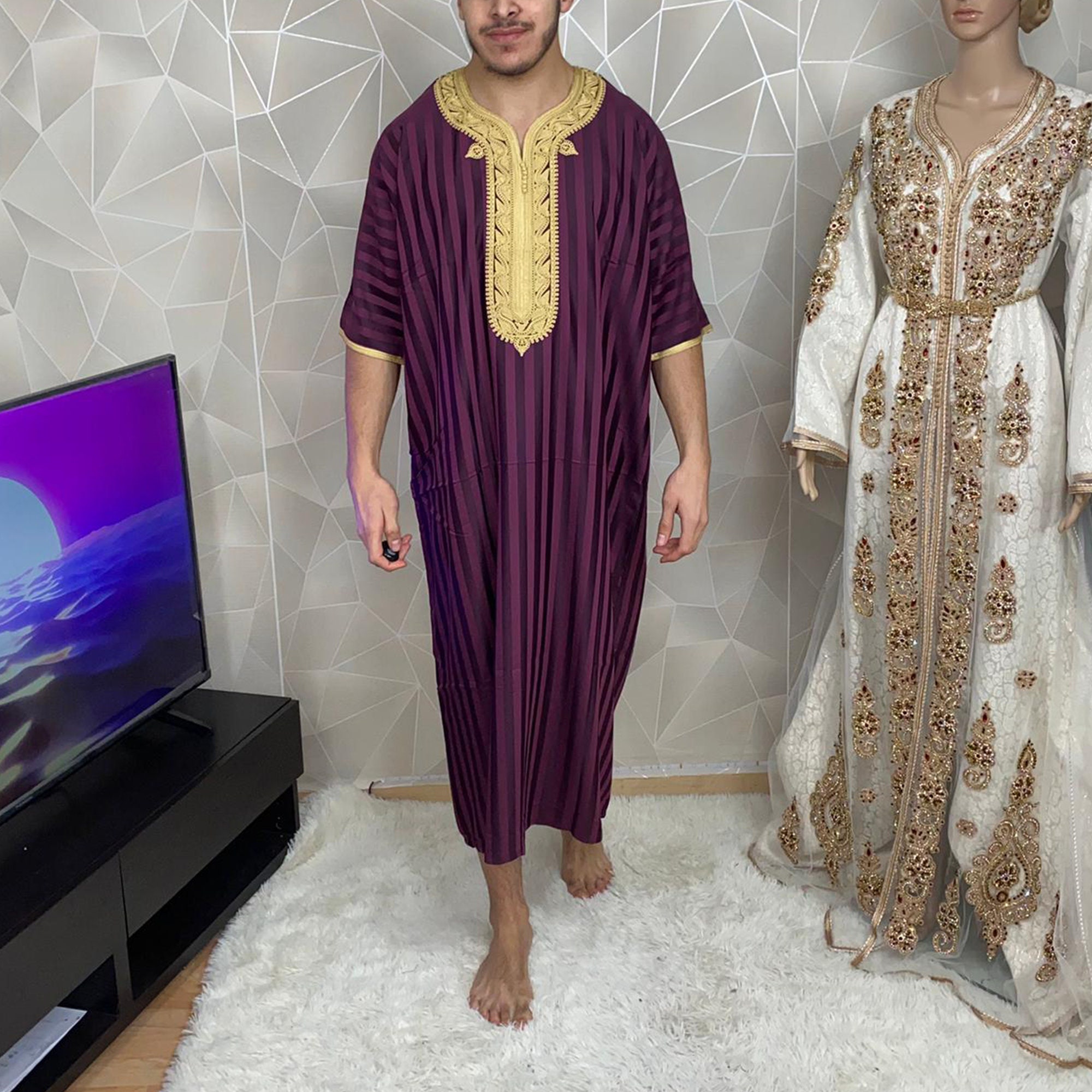 Bestudeer bijeenkomst software Qamis Man Djellaba Man Aid Outfit Eid Mubarak Oriental - Etsy