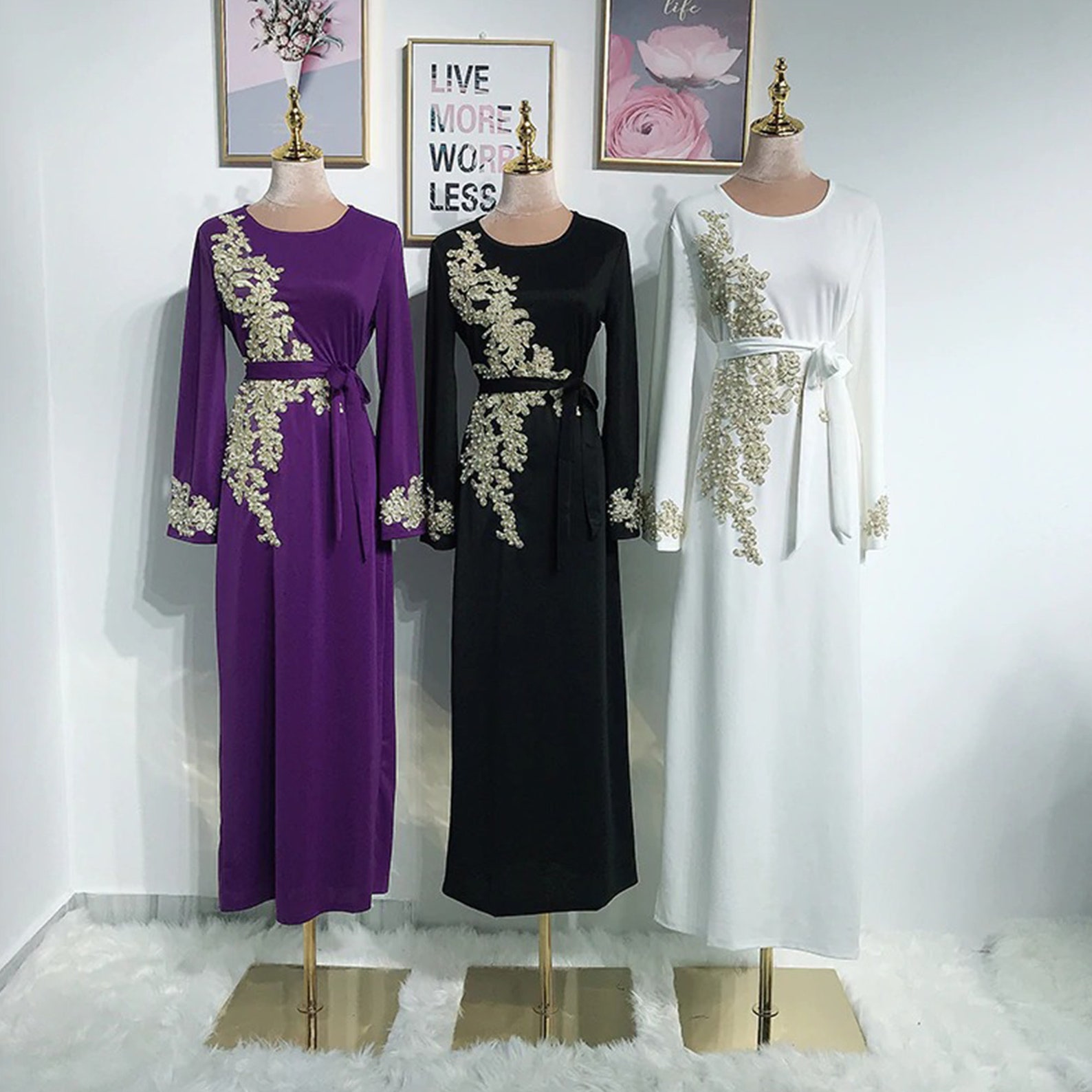 Eid Mubarak Abaya Dubai Turkey Muslim Hijab Dress Kaftan Islam Etsy