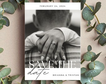 Save the Date editable template, Digital Save The Date, Save our Date invitation with photo, DIY save the date, Editable template