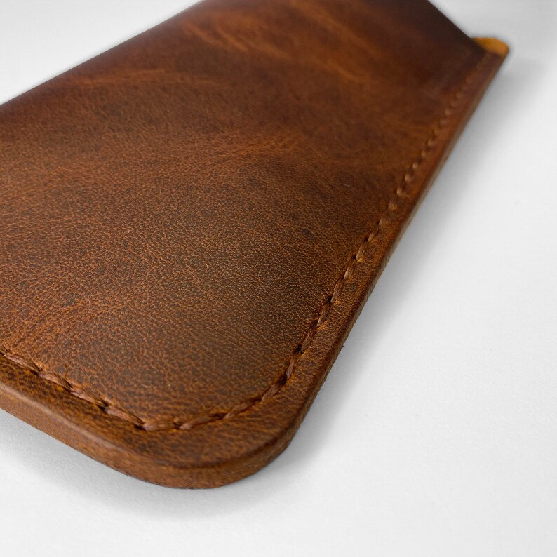 Crazy Horse Leather sunglass Case, Custom Soft glasses Case , Personalized sunglasses Case , Reading glasses case image 4