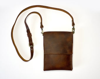 Leather Phone Pouch, Genuine Leather Phone Case , Leather Phone Bag, iphone leather case, small leather bag, crossbody phone bag