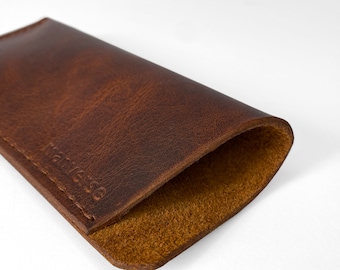 Estuche de cuero para gafas de sol, Estuche blando personalizado para gafas, Estuche personalizado para gafas de sol con clip, Estuche para gafas de lectura, Estuche para gafas hecho a mano