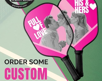 Individuelles / personalisiertes Pickleball Paddel - Fiberglas Paddel Personalisiert mit Ihrem Foto oder Logo Perfekt für Pickleball Liebhaber