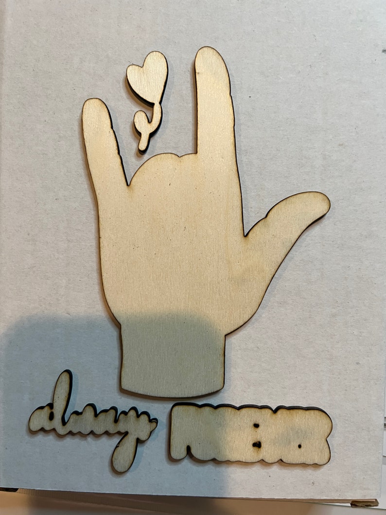 Wood Cutout for ASL Chalk Couture Transfer Etsy