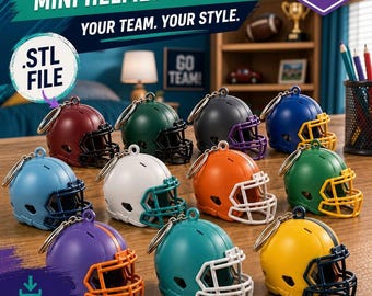 Football Helmet STL File | 3D Printable Mini Charm (Digital Download)