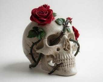 Gothic Rose Skull STL File – Dark Academia 3D Print Model (Digital Download)