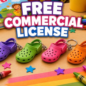 Mini Crocs nyckelring 3D STL-fil | Ikonisk träskoberlock (digital nedladdning)