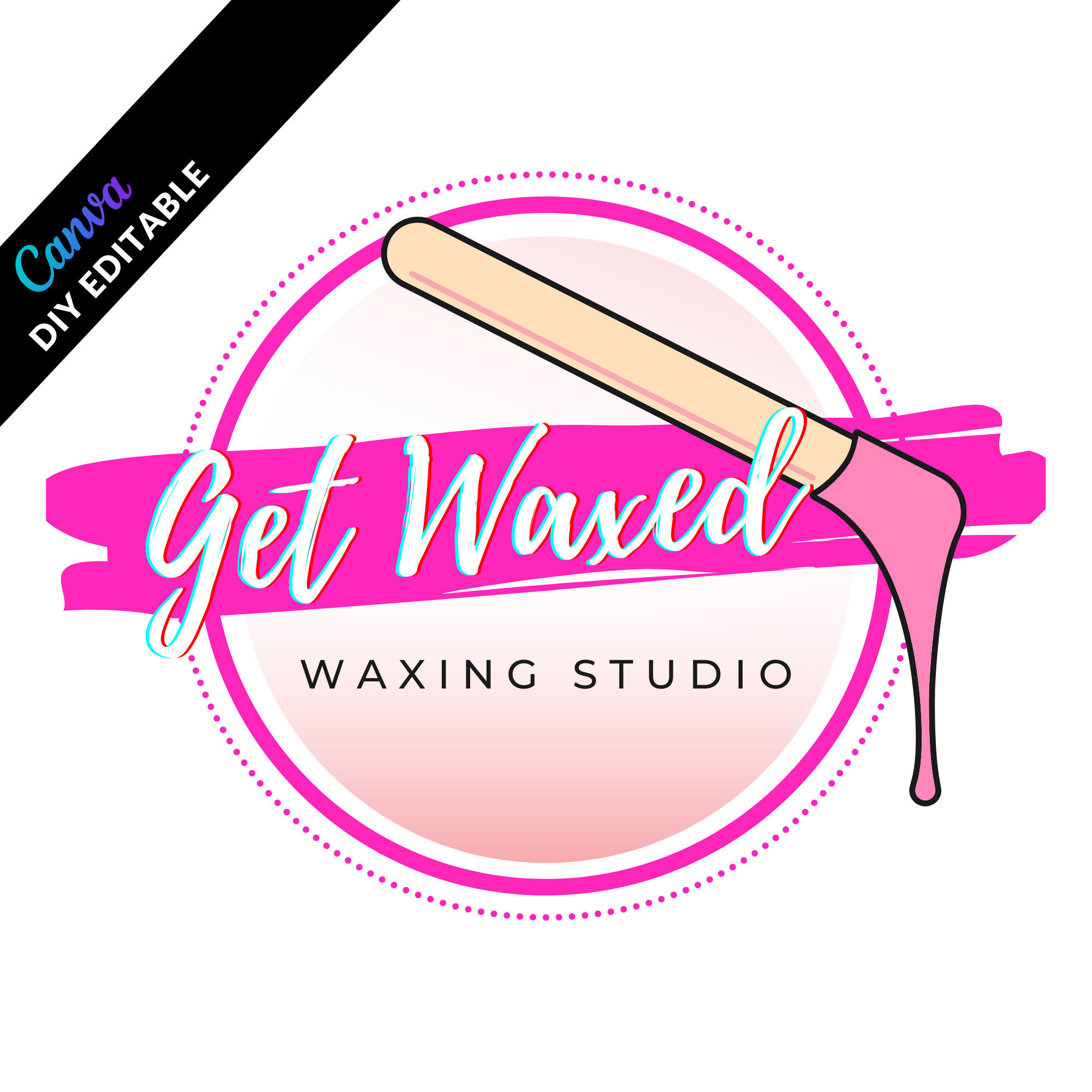 DIY Waxing Studio Logo Premade Template Etsy