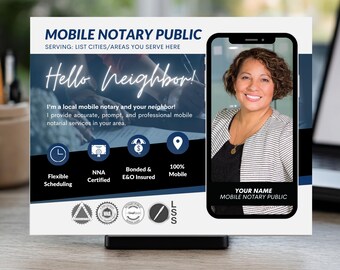 Editable Mobile Notary Flyer Template: Canva DIY Marketing (Digital Download)