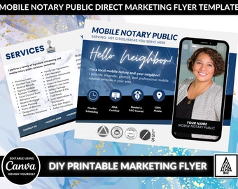 DIY Mobile Notary Printable Direct Marketing Flyer Template