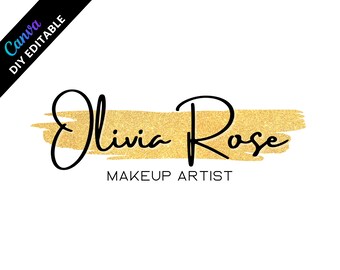 DIY Elegant Gold Minimalist Beauty Logo Pre-made Template