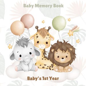 Niedliche Tier Baby Memory Buch-Bearbeitbar in Canva