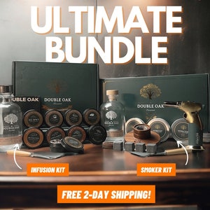 Cocktail Smoker + Whiskey Infusion Kit Bundle | Free 2-Day Shipping | Gifts for Him | Drink Smoker w/ Torch (Butane Sold Separate) |
