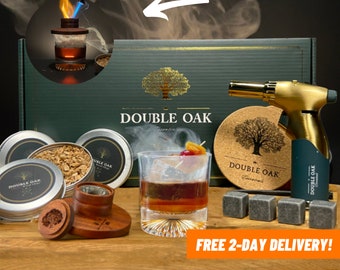 Cocktail Smoker Kit | Free 2-Day Shipping | Whiskey Gifts | Gifts for Him | Whiskey Smoker w/ wood chips and Torch (Butane Sold Separate)