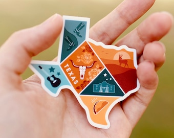 All Things Texas Vinyl Aufkleber, wasserfester Aufkleber für Wasserflasche, Autoaufkleber, Dekoration für Laptop, Weihnachtsgeschenk, Geschenk für Sie