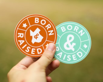 Geboren und angehoben Vinyl Aufkleber, Texas Laptop Aufkleber, Tx Geschenk, Wasserflasche Aufkleber