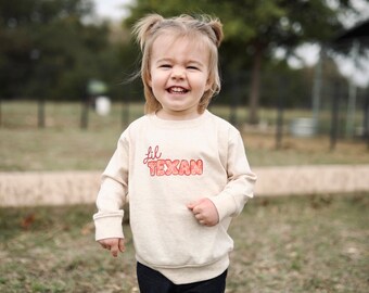 Texan Kleinkinder Langarmshirt, Baby Pullover, Texas T-Shirt