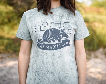 Komfortfarben Gürteltierfarbexplosionst-stück, Texas-T-Shirt