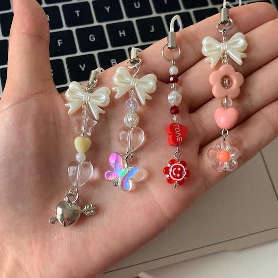 Cute Beads Phone Charm Phone Straps Lanyard Beaded Phone Etsy