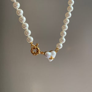 Cute Pearl Necklace, Cute Pearl Jewelry Gift for Her