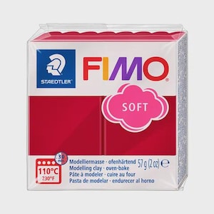 Fimo Staedtler Boetseerklei Fimo soft 57 gram Kers rood