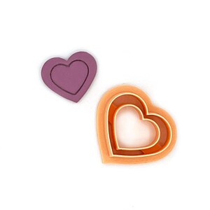 Heart with Lines | Polymer Clay Cutter | Polymeer klei cutter 25mm imprint depth 1.5mm