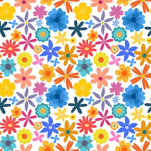 Polymer Clay Transfer Paper -Colorful flowers 01 Cernit/Sculpey/Fimo