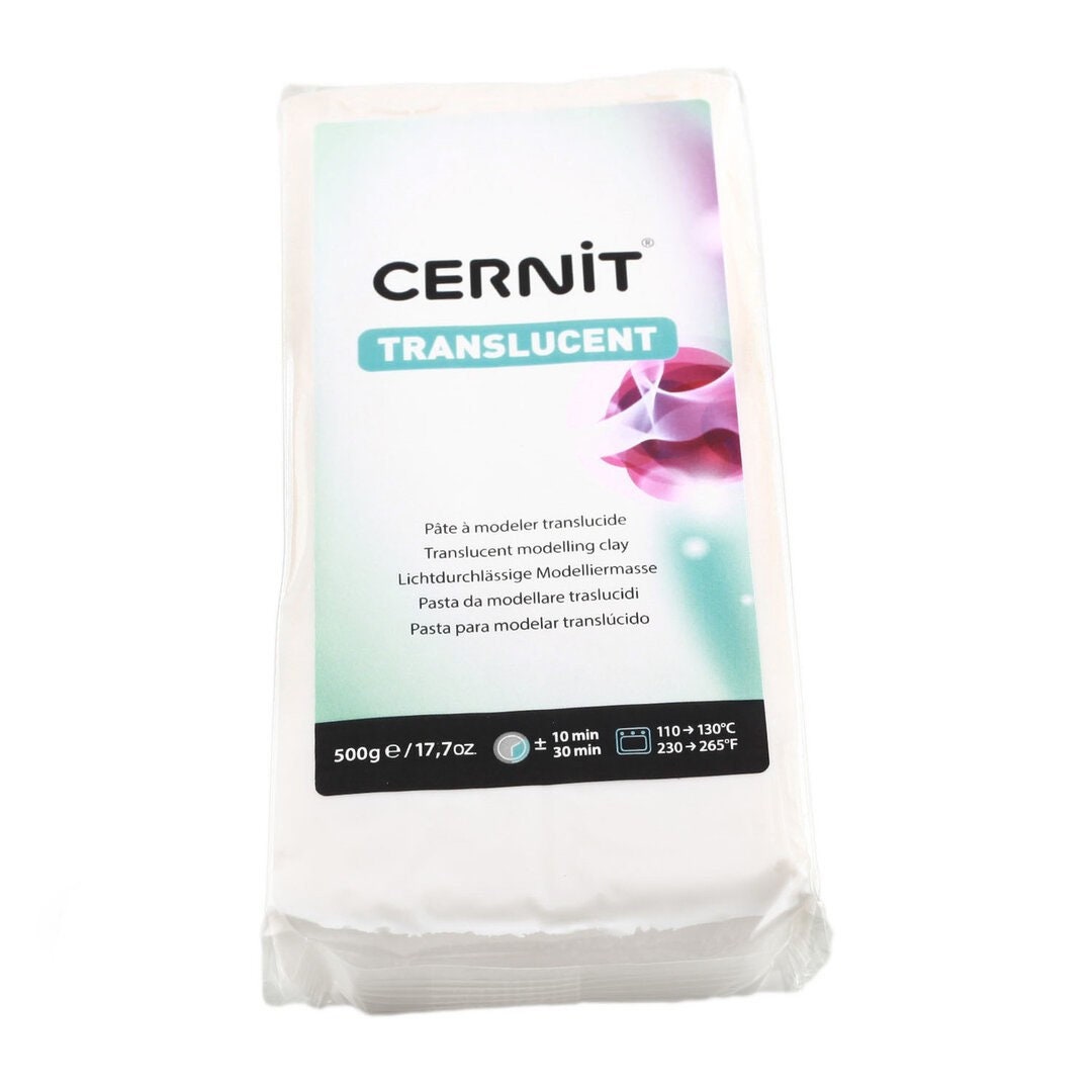 Cernit TRANSLUCENT White Polymer Clay 500g 