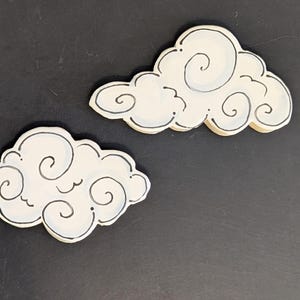 Handmade ceramic cloud shaped mosaic tile, custom, tile insert, craft, decorative