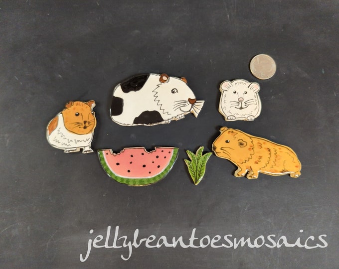 Handmade Ceramic Guinea Pig Mosaic Tiles, Decorative Tiles - Etsy