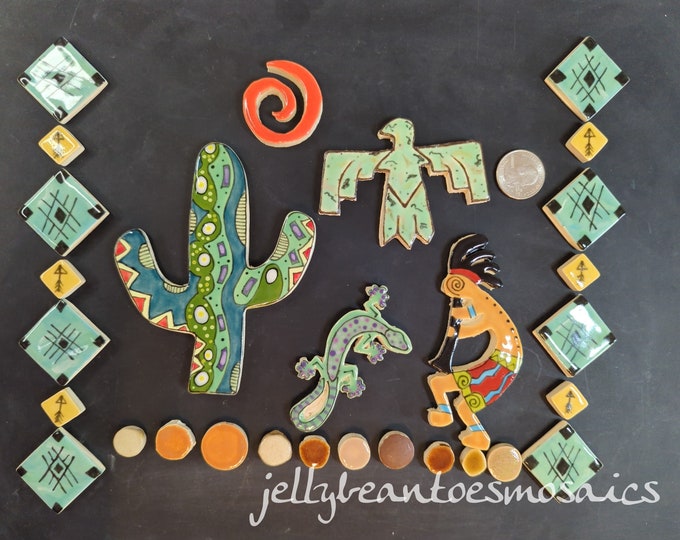Handmade Ceramic Southwest Mosaic Tiles, Southwest Decorative Tiles - Etsy