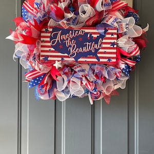 America the Beautiful front door wreath