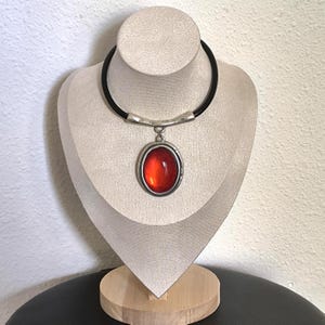 Collana girocollo statement per donna, collana in argento, girocollo in argento, collana in pelle, collana da donna, collana in zamak, girocollo in zamak, cammeo