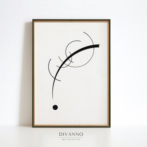 Kandinsky Art Print, Free Curve to the Point Poster, Abstract Wall Art, Modern Minimalist Reproduction, Geometric Canvas, Trendy Home Decor