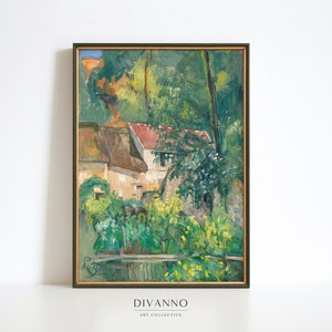 Paul Cézanne Wall Art, Père Lacroix House Print, French Landscape Print, Vintage Cottage Wall Decor, Countryside Oil Painting Canvas, Gift