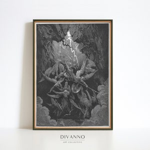 Dore Inferno Print, Mouth of Hell Poster, Rebel Angels Gothic Poster, Halloween Wanddekor, Dark Academia Wandkunst, digital druckbares Geschenk