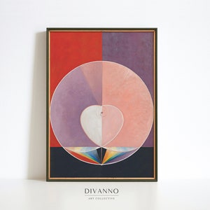 Hilma af Klint Abstrakter Kunstdruck, Bunte Galeriewand, Ausstellungsposter, Modernes Wohndekor, Die Taube Serie, Geschenk, Digital, druckbar