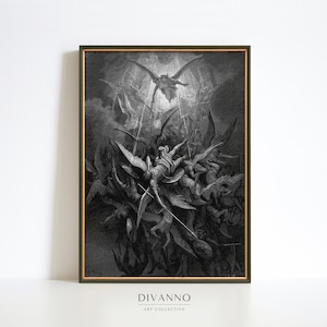 Gustave Doré Paradise Lost Print, Ausstellung Victorian Poster, Rebel Angels Gothic Poster, Halloween Geschenk, Dark Academia Wandkunst, Digital