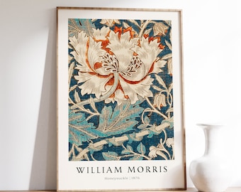 William Morris Poster, Floral Art Print, Vintage Poster, Flower Art Wall, Decorative Art, Digital Botanical Print, Pattern Home Decor