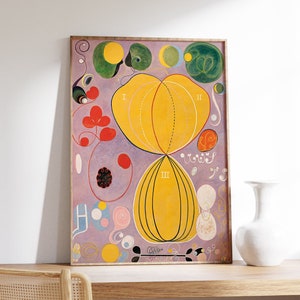 Hilma af Klint Abstract Poster, No7 Adulthood, Giclée Print, Colorful Canvas Art, Modern Wall Art, Soft Circles Painting, Contemporary Decor