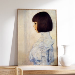 Portrait of Helene Klimt Giclée Print, Gustav Kllimt Exhibition Poster, Modern Art Gift for Her Elegant Wall Art, Home Decor, Printable Art