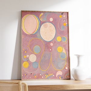 Hilma af Klint Wall Art, The Ten Largest No 8 Adulthood Poster, Pastel Abstract Art, Giclée Trendy Art Print, Museo imprimible, Decoración del hogar