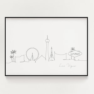 Las Vegas Skyline Print, Line Art, Las Vegas Poster, Minimalist Wall Art, City Poster, Fine Art Print, Nordic Home Decor, Landmark