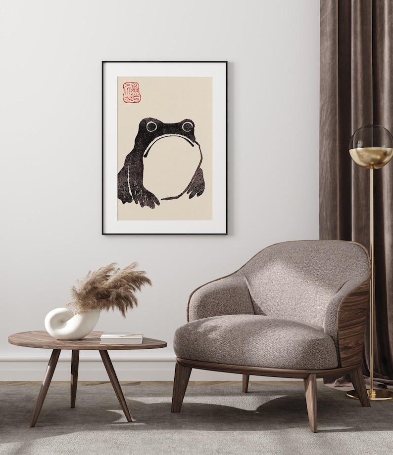 Japanese Frog Print Vintage Wall Art Japanese Frog Poster - Etsy